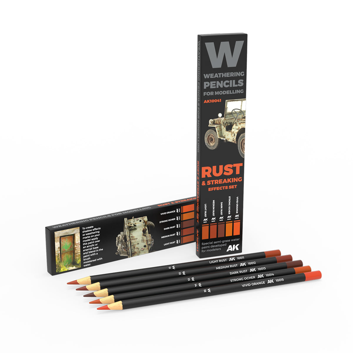 AK10041 Rust & Streaking Weathering Pencils Set